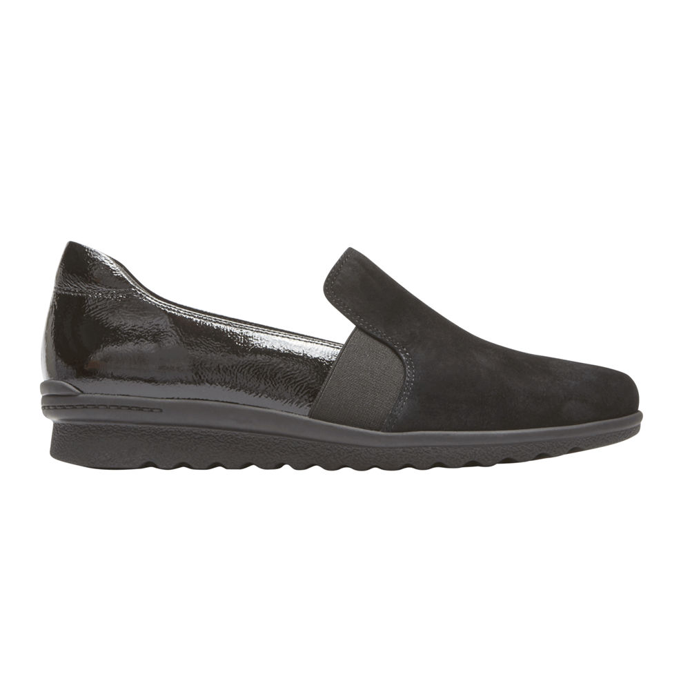 Rockport Womens Slip-On Black - truFLEX Chenole - UK 274-KXBDSZ